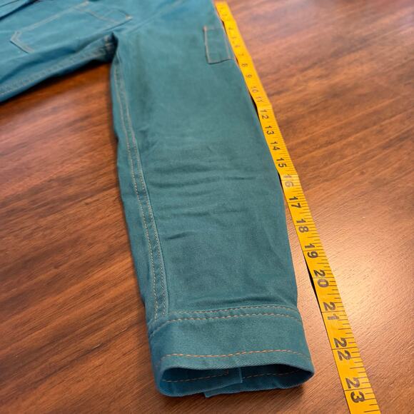 Wildfang Essential Coveralls Teal Blue Cotton Stretch Workwear Jumpsuit – Small - Picture 12 of 14